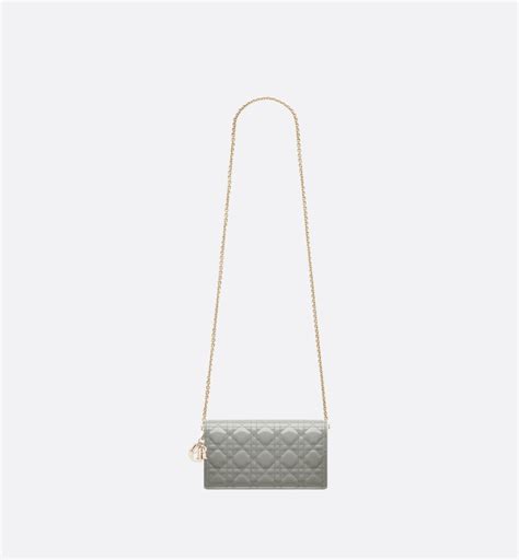 slg lady dior pouch|Lady Dior Pouch Stone Gray Patent Cannage Calfskin .